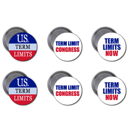 US Term Limits Buttons Set of 6 - FREE SHIPPING